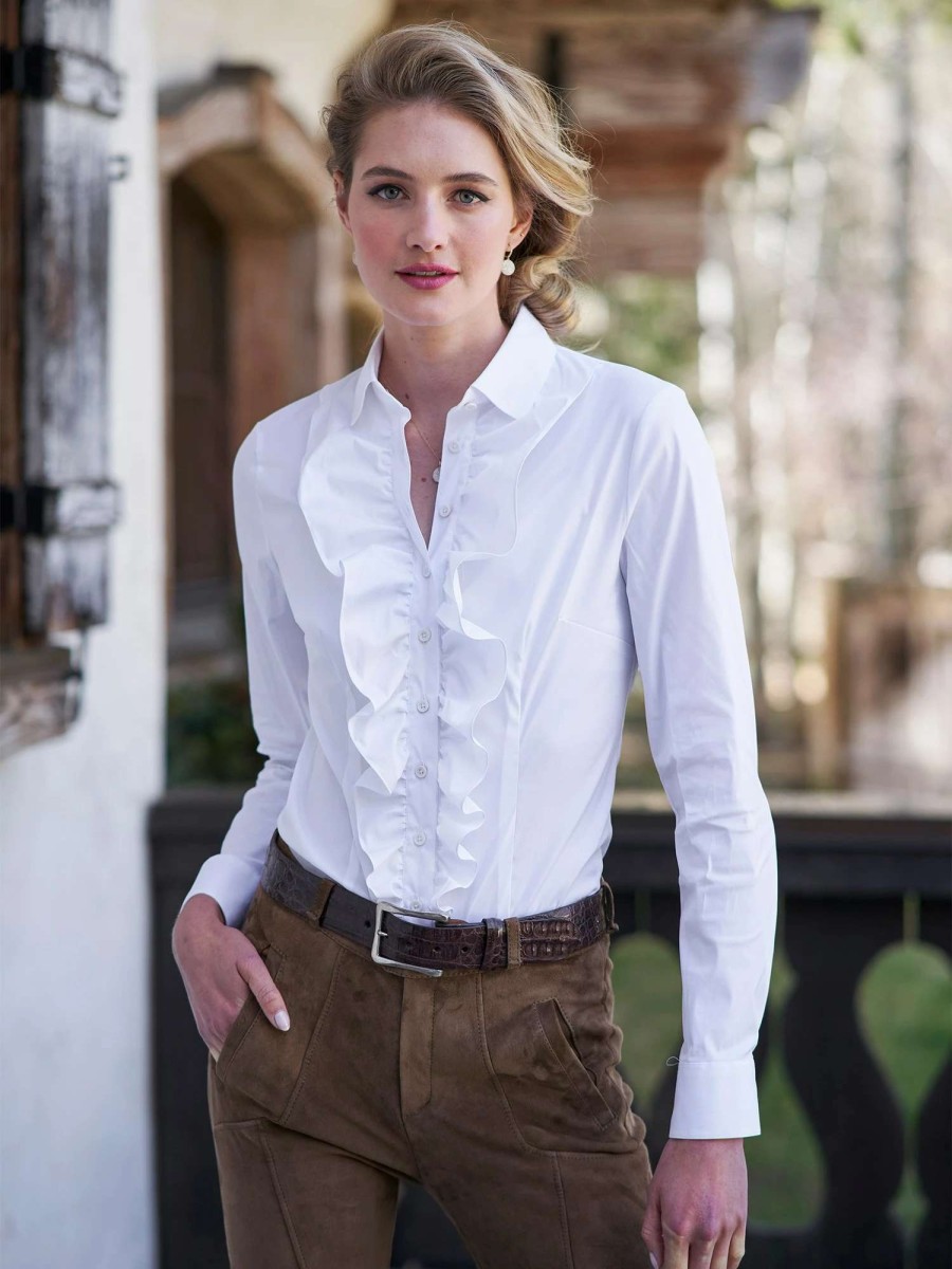 Shirts & Blouses * | Lise Ruffle Shirt White