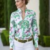 Shirts & Blouses * | Gloria Stag Cotton Shirt Green