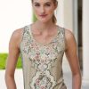 Shirts & Blouses * | Gaisberger Salzburg Silk Tank Green