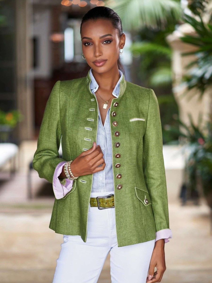 Jackets * | Casablanca Linen Jacket Green