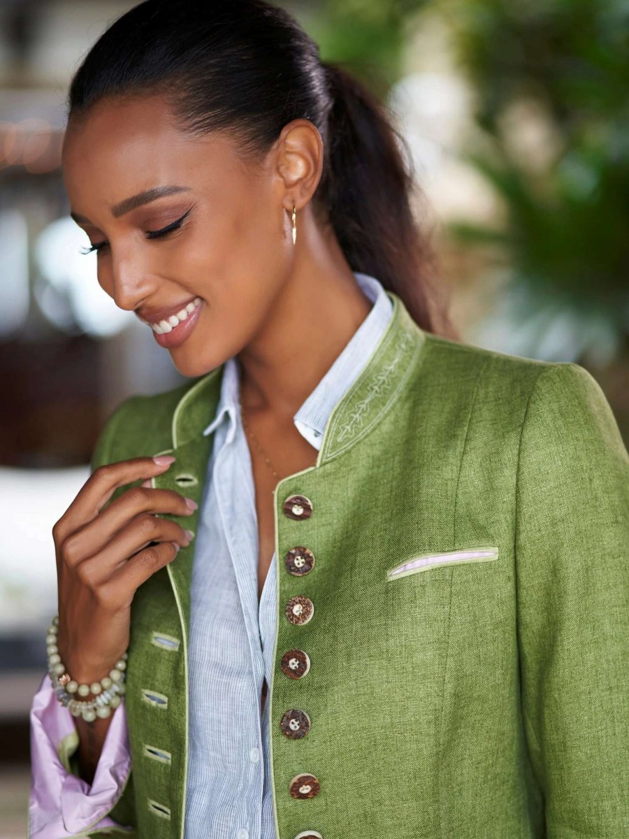 Jackets * | Casablanca Linen Jacket Green